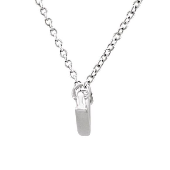 Freeform Bar Necklace in 14k White Gold, 17.5 Inch - Picture 2 of 4